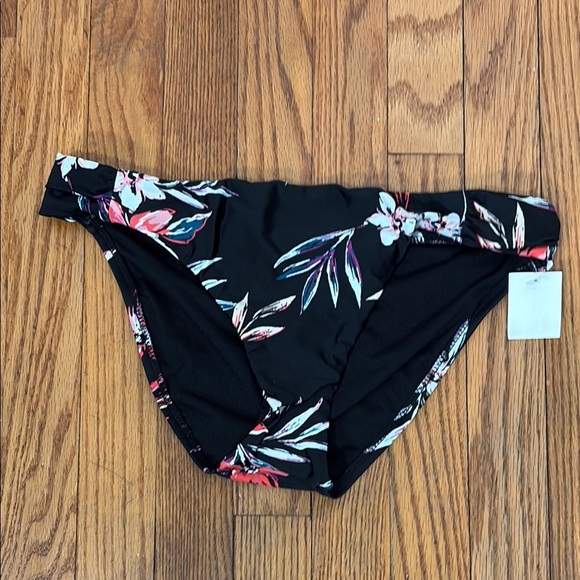 Bar III Floral-Print Hipster Bikini Bottoms Black Tropical Escape Medium NWT - Picture 3 of 7